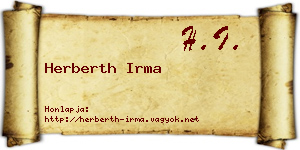Herberth Irma névjegykártya