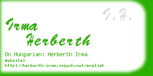 irma herberth business card